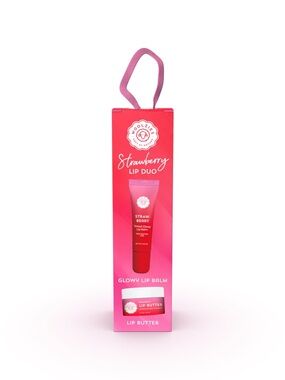 Woolzies Strawberry Glowy Lip Duo — Glowy Lip Balm + Lip Butter Mask NIB